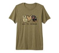 Funny Womens Girls Peace Love Black & Tan Dachshund Lover Camiseta Premium
