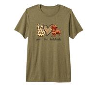 Funny Womens Girls Peace Love Dachshunds Lover Camiseta Premium