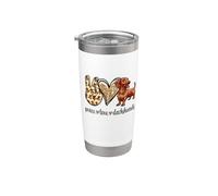 Funny Womens Girls Peace Love Dachshunds Lover Vaso térmico de acero inoxidable de doble pared