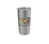 Funny Womens Girls Peace Love Miniature Schnauzer Lover Vaso térmico de acero inoxidable de doble pared