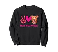 Funny Womens Girls Peace Love Pit Bull Dog Lover Sudadera