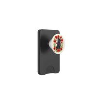 Funny Womens Girls Red Poppy Flower Floral Black Pug Lover PopSockets PopWallet para MagSafe