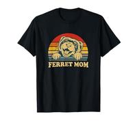 Funny Womens Girls Retro Sunset Vintage Mom Ferret Lover Camiseta