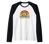 Funny Womens Girls Retro Sunset Vintage Mom Ferret Lover Camiseta Manga Raglan