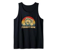 Funny Womens Girls Retro Sunset Vintage Mom Ferret Lover Camiseta sin Mangas