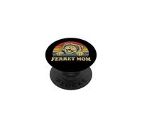 Funny Womens Girls Retro Sunset Vintage Mom Ferret Lover PopSockets PopGrip Adhesivo