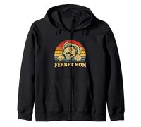 Funny Womens Girls Retro Sunset Vintage Mom Ferret Lover Sudadera con Capucha