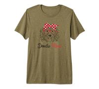 Funny Womens Hipster Bandana Glasses Labradoodle Doodle Mom Camiseta Premium