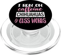 Funny Womens I Run On Caffeine & Words Chihuahua Lover PopSockets PopGrip para MagSafe