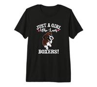 Funny Womens Kids Just A Girl Who Loves Boxer Dog Lover Camiseta Premium