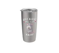 Funny Womens Kids Just A Girl Who Loves Rat Lover Vaso térmico de acero inoxidable de doble pared