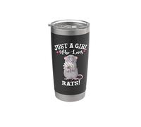 Funny Womens Kids Just A Girl Who Loves Rat Lover Vaso térmico de acero inoxidable de doble pared