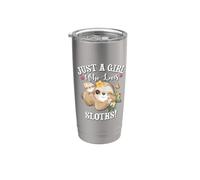 Funny Womens Kids Kawaii Just A Girl Who Loves Sloth Lover Vaso térmico de acero inoxidable de doble pared