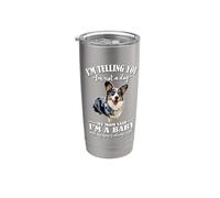 Funny Womens Mom Says Im A Baby Welsh Blue Merle Corgi Lover Vaso térmico de acero inoxidable de doble pared