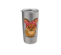 Funny Womens Red Bandana Glasses Mom Lionhead Rabbit Lover Vaso térmico de acero inoxidable de doble pared
