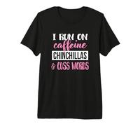 Funny Womens Run On Caffeine Cuss Words Chinchilla Lover Camiseta Premium