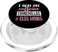 Funny Womens Run On Caffeine Cuss Words Chinchilla Lover PopSockets PopGrip para MagSafe