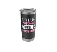 Funny Womens Run On Caffeine Cuss Words Chinchilla Lover Vaso térmico de acero inoxidable de doble pared