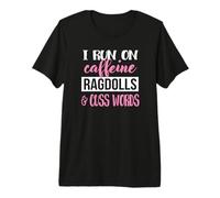 Funny Womens Run On Caffeine & Cuss Words Ragdoll Lover Camiseta Premium