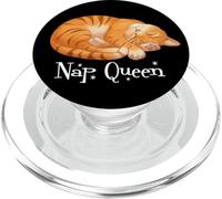 Funny Womens Sleep Nap Queen Orange Tabby Cat Vibes Lover PopSockets PopGrip para MagSafe