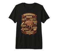 Funny Woodworker Brain Woodworking Humor Carpenter Camiseta Premium
