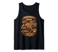 Funny Woodworker Brain Woodworking Humor Carpenter Camiseta sin Mangas