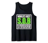 Funny World'S Best SOB Boss Joke Manager Supervisor Diciendo Camiseta sin Mangas
