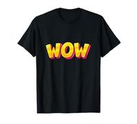 Funny Wow Pop Art Dibujos Animados Tipografía Hombres Mujeres Camiseta