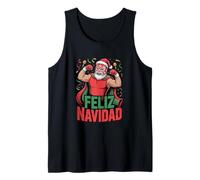 Funny Xmas Feliz Navidad Papá Noel triturado Camiseta sin Mangas