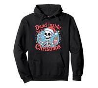 Funny Xmas Skeleton Graphic. Dead Inside But It's Christmas Sudadera con Capucha
