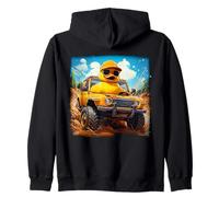 Funny Yellow Rubber Duck Collecting Off-Road Truck Humor Sudadera con Capucha