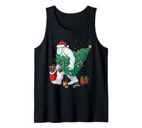 Funny Yeti Christmas Tree Lights Bigfoot Xmas Sasquatch Boys Camiseta sin Mangas
