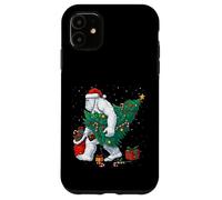 Funny Yeti Christmas Tree Lights Bigfoot Xmas Sasquatch Boys Carcasa para iPhone 11