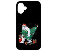 Funny Yeti Christmas Tree Lights Bigfoot Xmas Sasquatch Boys Carcasa para iPhone 16 Plus
