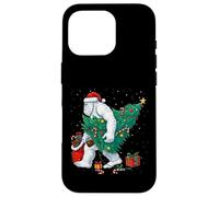 Funny Yeti Christmas Tree Lights Bigfoot Xmas Sasquatch Boys Carcasa para iPhone 16 Pro