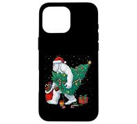 Funny Yeti Christmas Tree Lights Bigfoot Xmas Sasquatch Boys Carcasa para iPhone 16 Pro MAX