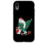 Funny Yeti Christmas Tree Lights Bigfoot Xmas Sasquatch Boys Carcasa para iPhone XR