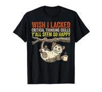 Funny Zarigüeya Deseo Que careciera de Habilidades de Pensamiento crítico Camiseta gráfica económica, Hombre, Negro, L