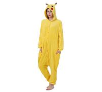 FunnyCos Pijama de animal unisex para adultos, disfraz de Halloween, cosplay, ropa de descanso, Pikachu, XL (Fits Height 178-187cm)