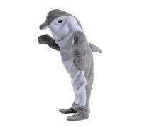 FunnyCos Saco de dormir de delfín de una sola pieza, manta portátil, disfraz de cosplay de animales, unisex, ropa de dormir, gris, L