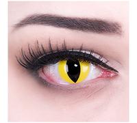 funnylens 1 par de colores amarillos Contacto lente Crazy FUN Color Contact Lenses Cat amarillas gato ojos de gran calidad a Carnaval, y Halloween con depósito y cuidado de 60 ml