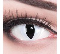 funnylens 1 par de colores Weisse blanca Crazy FUN Viper Contacto lente + depósito de funnylens. Perfección a Halloween, carnaval, o fasnacht.