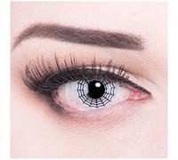 funnylens 1 par de colores Weisse Negra Crazy FUN araña Spider Año Contacto lente + 4 sangre kapseln. Perfección a Halloween, carnaval, o fasnacht con Gratis Contacto lente recipiente sin grosor.