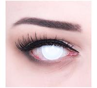 Funnylens 1 par de lentes de contacto de color blanco ciego Crazy Fun Blind White Año perfecto para Halloween, Carnaval o Carnaval con estuche para lentes de contacto gratis sin grosor