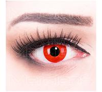 Funnylens - 1 par de lentes de contacto de color rojo Crazy Fun Red Devil + estuche de Funnylens. Perfecto para Halloween, carnaval o carnaval.
