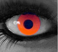 Funnylens - Par de lentilla en color rojo, blanco y negro, ideales para Halloween, Carnaval