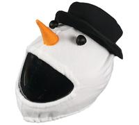 FunnyRiders Funda Casco Moto Muñeco de Nieve - Divertida Funda de Casco, Cubre Casco Navidad - Accesorios para Cascos de Moto, Protege contra el Polvo, Arañazos - Hecha a Mano - Tamaño Universal