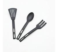 Funnytoday365 - Juego de 3 utensilios de cocina de nailon para cocina, espátula ranurada, tenedor, cuchara, tenedor, herramientas de cena para niños