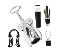 FUNOMOCYA 1 juego Abrebotellas de Vino Multifuncional Inoxidable Set Cortador Tapón de Vacío y Vertedor para Hogar Bar y