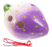 FUNOMOCYA 1 juego de 6 ocarinas de frutas de 6 agujeros para niños, ocarina de pájaro cantor, ocarina decorativa, flauta de ocarina de seis agujeros, flauta de ocarina morada, cerámica para niños,